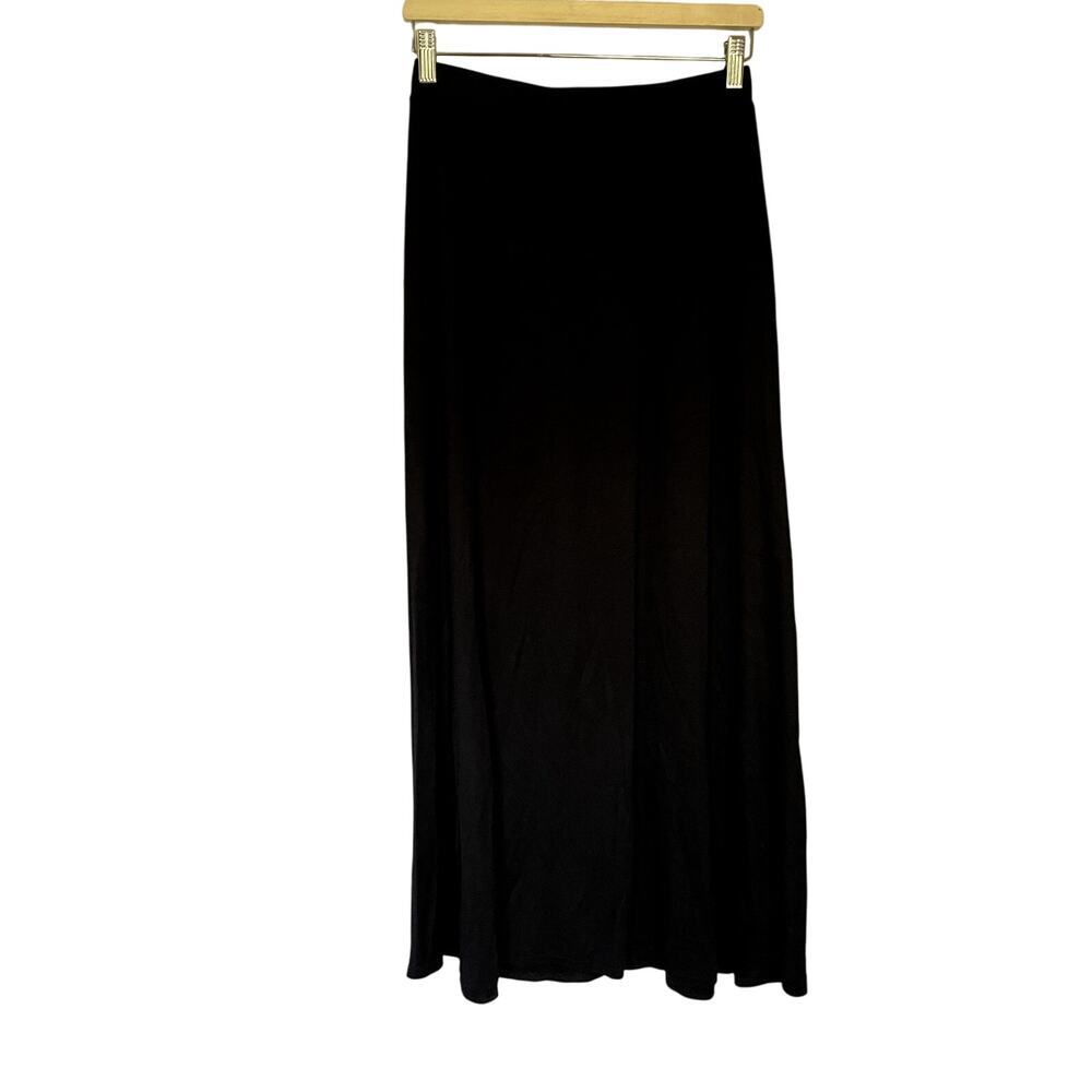 Jacquie black maxi skirt women's size‎ 12 modest high waisted vintage skirt